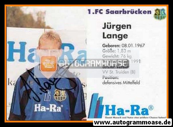 Autogramm Fussball | 1. FC Saarbrücken | 1992 | Jürgen LANGE