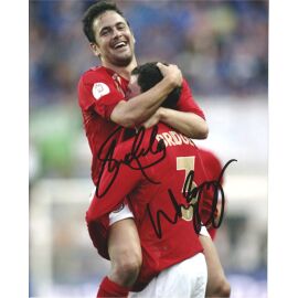 Autogramme Fussball | England | 2000er Foto | Joe COLE + Wayne BRIDGE (Jubelszene Color XL)