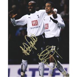 Autogramme Fussball | Tottenham Hotspur | 2009 Foto | Aaron LENNON + Jermain DEFOE (Jubelszene Color XL)