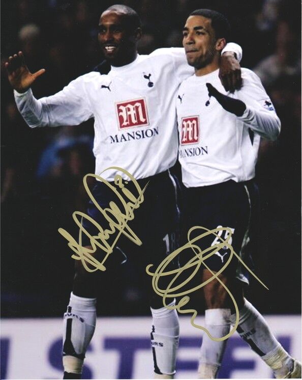 Autogramme Fussball | Tottenham Hotspur | 2009 Foto | Aaron LENNON + Jermain DEFOE (Jubelszene Color XL)