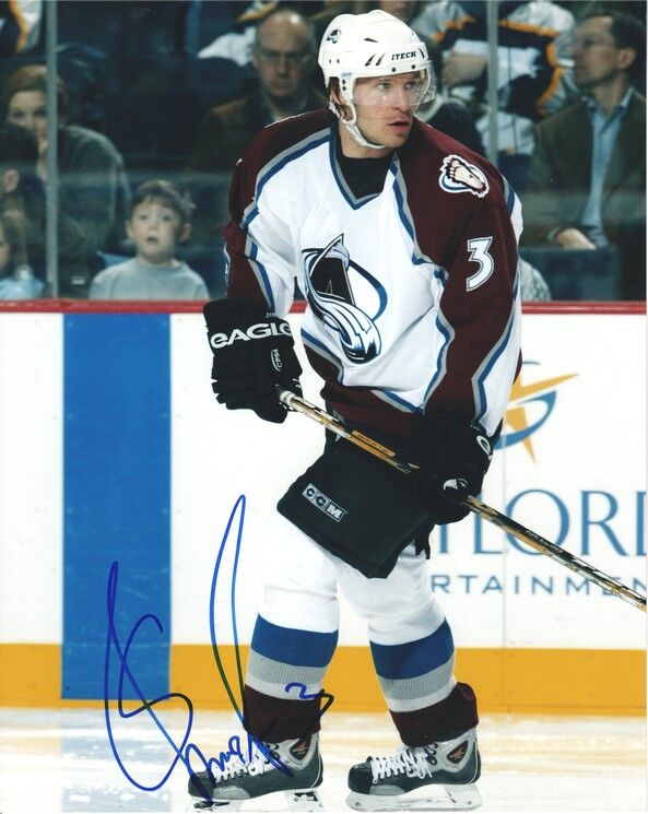 Autogramm Eishockey | USA | Colorado | 2000er Foto | Karlis SKRASTINS (Spielszene Color XL) 3