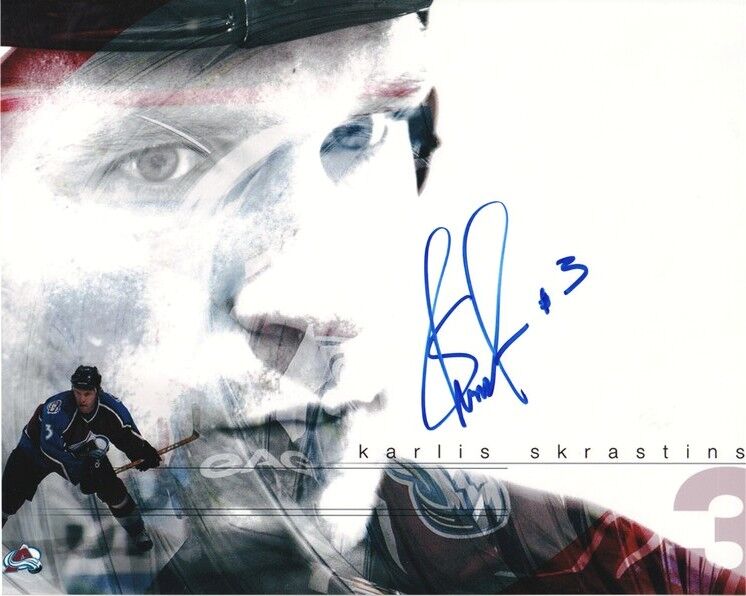 Autogramm Eishockey | USA | Colorado | 2000er Foto | Karlis SKRASTINS (Collage Color XL)