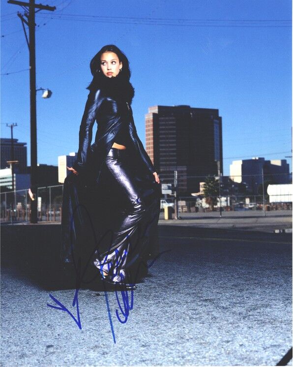 Autogramm Film (USA) | Jessica ALBA | 2000 Foto (Portrait Color XL) "Dark Angel" 1