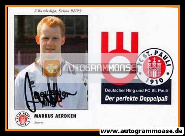 Autogramm Fussball | FC St. Pauli | 1992 | Markus AERDKEN