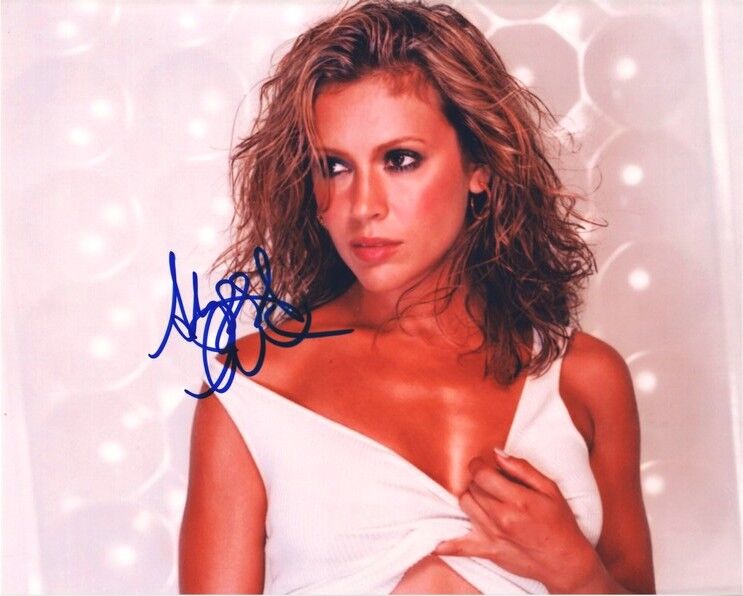 Autogramm Film (USA) | Alyssa MILANO | 2001 Foto (Portrait Color XL) FHM 1