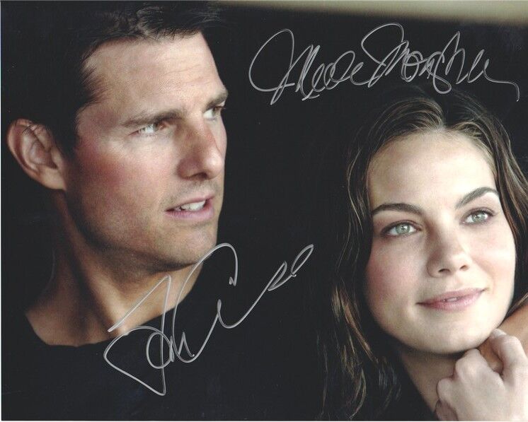Autogramme Film (USA) | Michelle MONAGHAN + Tom CRUISE | 2006 Foto (Portrait Color XL) "Mission Impossible 3"