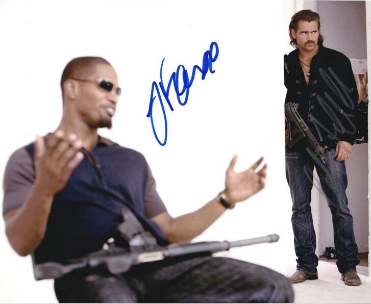 Autogramme Film (USA) | Colin FARRELL + Jamie COXX | 2006 Foto (Portrait Color XL) "Miami Vice"
