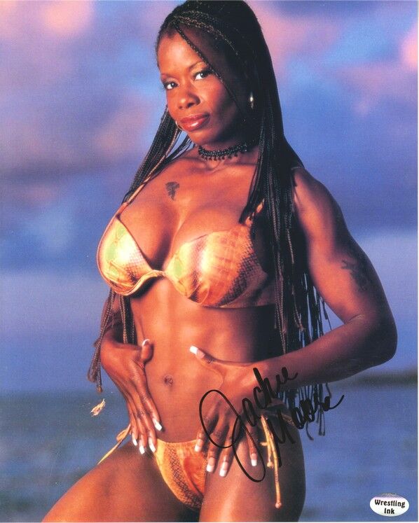 Autogramm Wrestling | Jackie MOORE | 2002 Foto (Portrait Color XL) SEXY