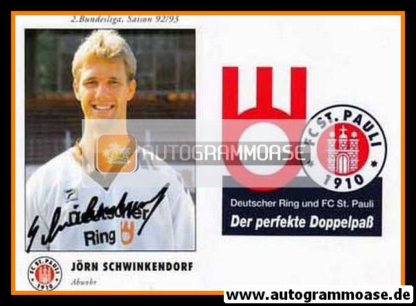 Autogramm Fussball | FC St. Pauli | 1992 | Jörn SCHWINKENDORF