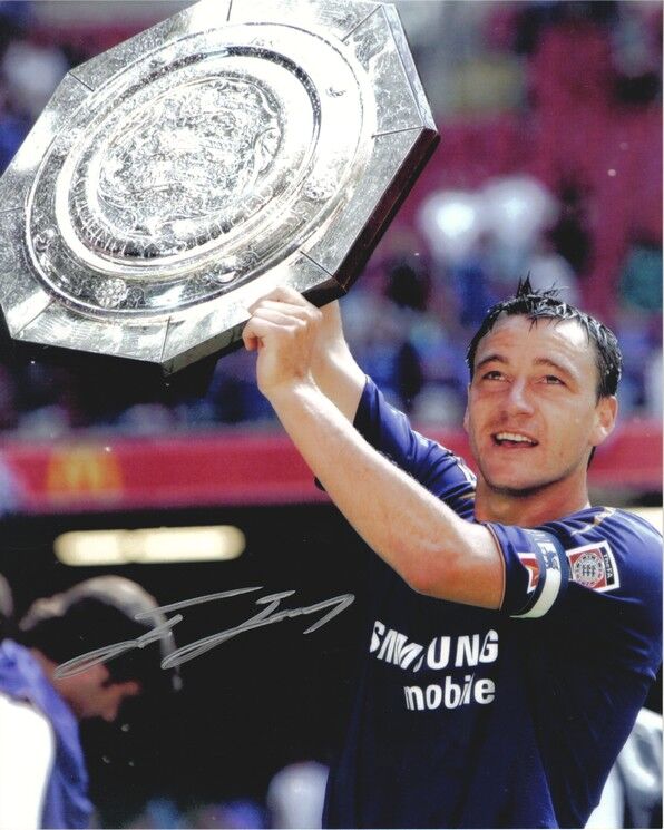 Autogramm Fussball | FC Chelsea | 2009 Foto | John TERRY (Pokal Color XL) FA Shield