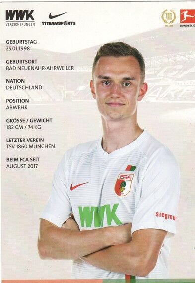 Autogramm Fussball | FC Augsburg | 2018 | Kilian JAKOB