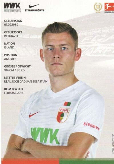 Autogramm Fussball | FC Augsburg | 2018 | Alfred FINNBOGASON