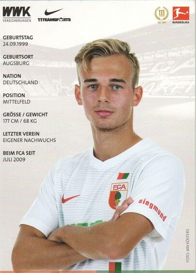 Autogramm Fussball | FC Augsburg | 2018 | Felix SCHWARZHOLZ