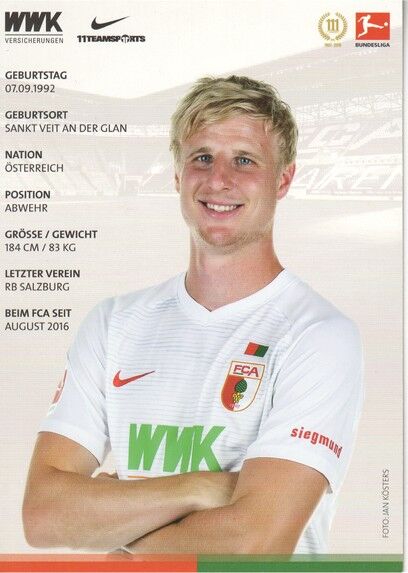 Autogramm Fussball | FC Augsburg | 2018 | Martin HINTEREGGER
