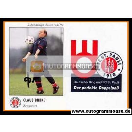 Autogramm Fussball | FC St. Pauli | 1993 | Claus BUBKE