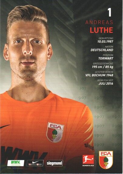 Autogramm Fussball | FC Augsburg | 2019 | Andreas LUTHE