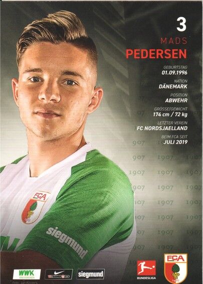 Autogramm Fussball | FC Augsburg | 2019 | Mads PETERSEN