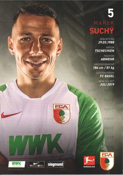 Autogramm Fussball | FC Augsburg | 2019 | Marek SUCHY