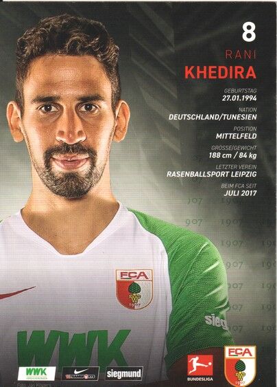 Autogramm Fussball | FC Augsburg | 2019 | Rani KHEDIRA