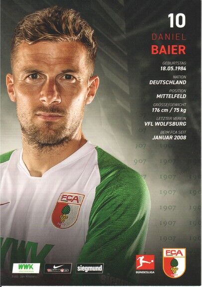 Autogramm Fussball | FC Augsburg | 2019 | Daniel BAIER