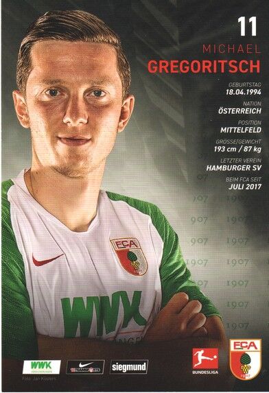 Autogramm Fussball | FC Augsburg | 2019 | Michael GREGORITSCH