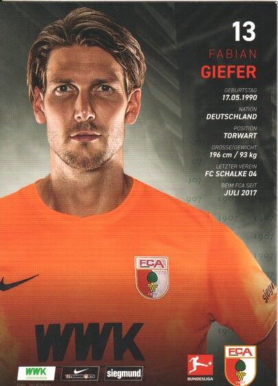Autogramm Fussball | FC Augsburg | 2019 | Fabian GIEFER