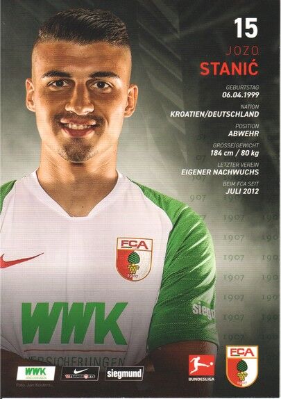 Autogramm Fussball | FC Augsburg | 2019 | Jozo STANIC