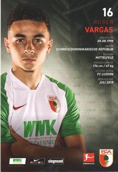 Autogramm Fussball | FC Augsburg | 2019 | Ruben VARGAS