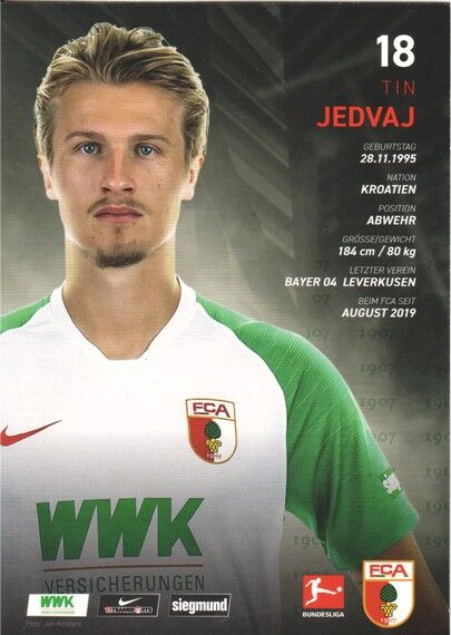 Autogramm Fussball | FC Augsburg | 2019 | Tin JEDVAJ