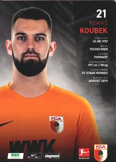 Autogramm Fussball | FC Augsburg | 2019 | Tomas KOUBEK