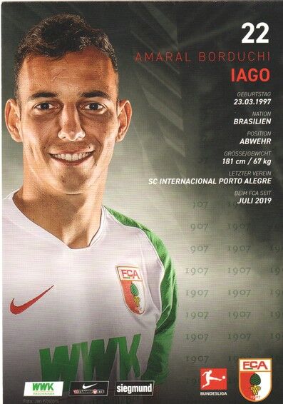Autogramm Fussball | FC Augsburg | 2019 | Amaral Borduchi IAGO