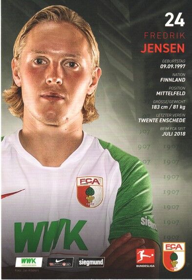 Autogramm Fussball | FC Augsburg | 2019 | Fredrik JENSEN