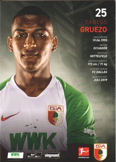 Autogramm Fussball | FC Augsburg | 2019 | Carlos GRUEZO