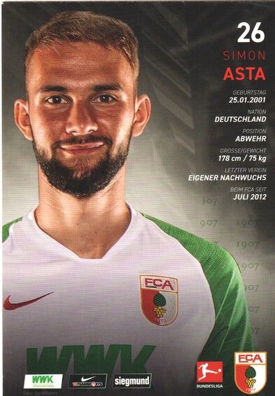 Autogramm Fussball | FC Augsburg | 2019 | Simon ASTA