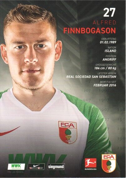 Autogramm Fussball | FC Augsburg | 2019 | Alfred FINNBOGASON