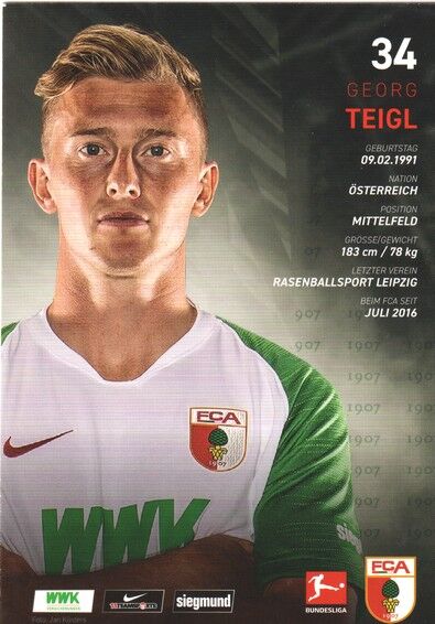 Autogramm Fussball | FC Augsburg | 2019 | Georg TEIGL