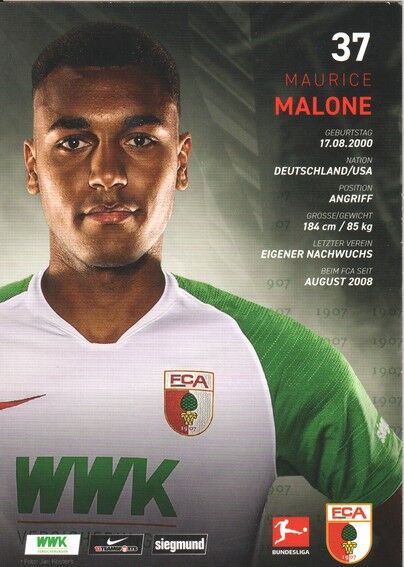 Autogramm Fussball | FC Augsburg | 2019 | Maurice MALONE