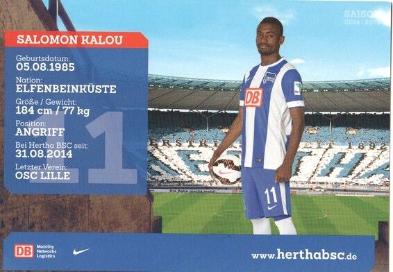 Autogramm Fussball | Hertha BSC Berlin | 2014 | Salomon KALOU