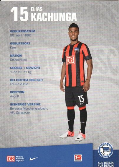Autogramm Fussball | Hertha BSC Berlin | 2012 | Elias KACHUNGA