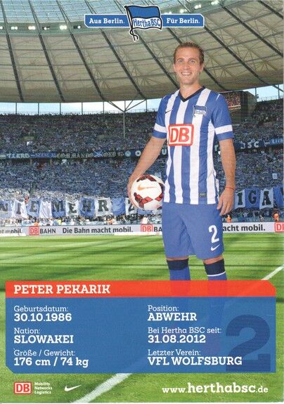 Autogramm Fussball | Hertha BSC Berlin | 2013 | Peter PEKARIK