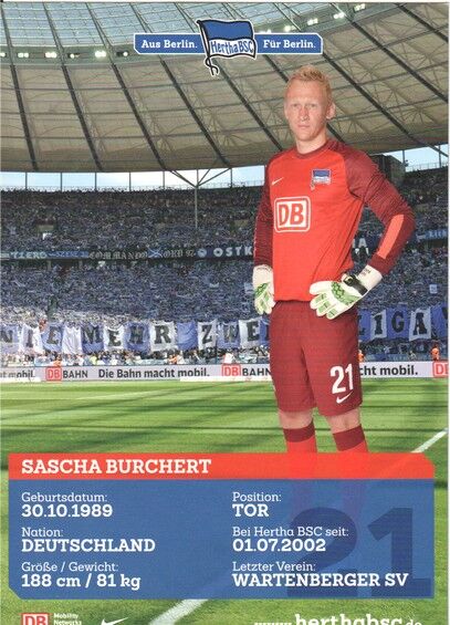 Autogramm Fussball | Hertha BSC Berlin | 2013 | Sascha BURCHERT