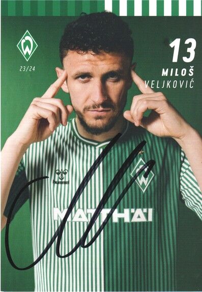 Autogramm Fussball | SV Werder Bremen | 2023 | Milos VELJKOVIC