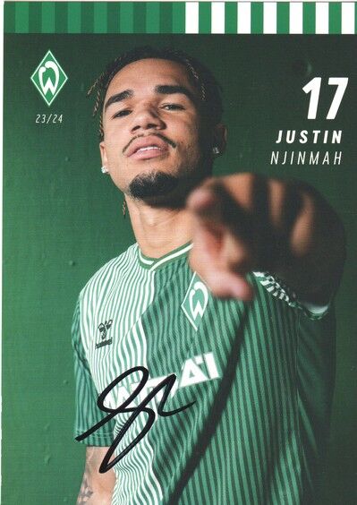 Autogramm Fussball | SV Werder Bremen | 2023 | Justin NJINMAH