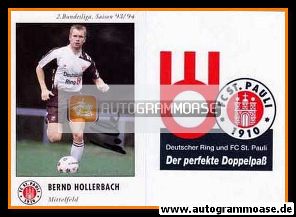 Autogramm Fussball | FC St. Pauli | 1993 | Bernd HOLLERBACH