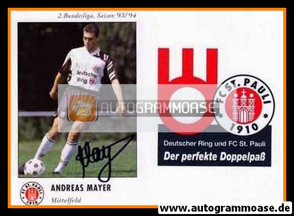 Autogramm Fussball | FC St. Pauli | 1993 | Andreas MAYER