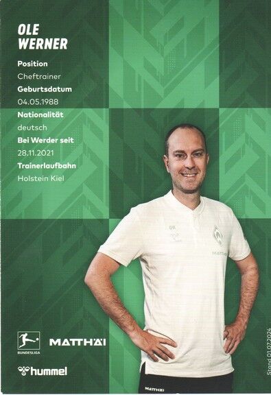 Autogramm Fussball | SV Werder Bremen | 2024 | Ole WERNER 