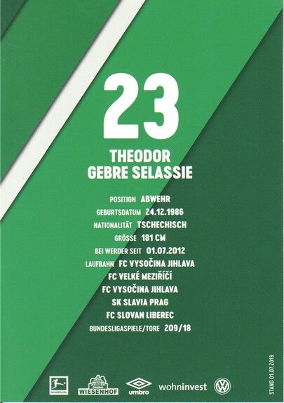 Autogramm Fussball | SV Werder Bremen | 2019 | Theodor GEBRE SELASSIE