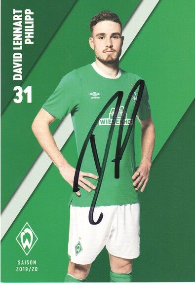 Autogramm Fussball | SV Werder Bremen | 2019 | David Lennart PHILIPP