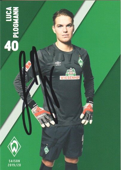 Autogramm Fussball | SV Werder Bremen | 2019 | Luca PLOGMANN