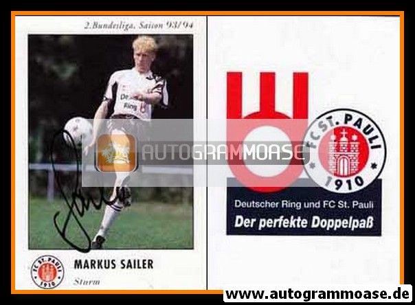 Autogramm Fussball | FC St. Pauli | 1993 | Markus SAILER